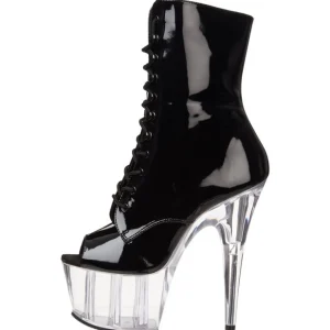 Noir Transparent 18 cm ADORE-1021 bottines plateforme pour femmes
