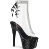 Noir transparent 18 cm STARDUST-1018C-2RS bottines de striptease