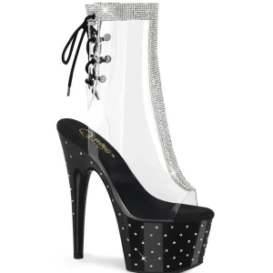 Noir transparent 18 cm STARDUST-1018C-2RS bottines de striptease