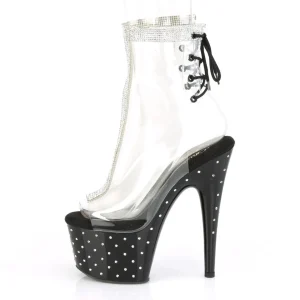 Noir transparent 18 cm STARDUST-1018C-2RS bottines de striptease