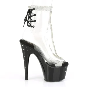 Noir transparent 18 cm STARDUST-1018C-2RS bottines de striptease