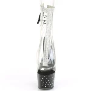 Noir transparent 18 cm STARDUST-1018C-2RS bottines de striptease