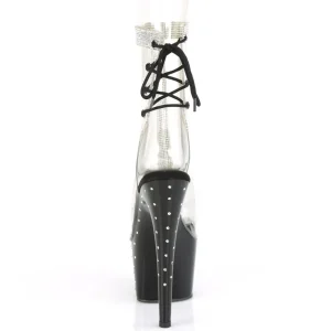 Noir transparent 18 cm STARDUST-1018C-2RS bottines de striptease