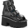 Noir Vegan 9 cm ASHES-70 bottines à talons épais plateforme lolita