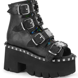 Noir Vegan 9 cm ASHES-70 bottines à talons épais plateforme lolita