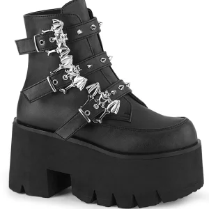 Noir Vegan 9 cm ASHES-55 bottines demoniacult plateforme