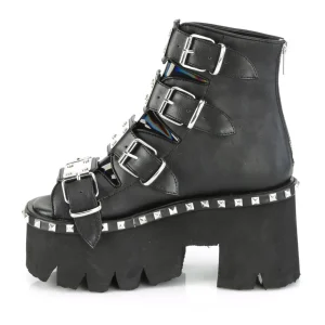 Noir Vegan 9 cm ASHES-70 bottines à talons épais plateforme lolita