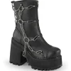 Noir Vegan 12 cm ASSAULT-66 bottines à talons épais plateforme lolita