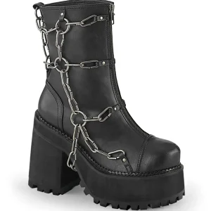 Noir Vegan 12 cm ASSAULT-66 bottines à talons épais plateforme lolita