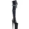 Noir Vegan 25,5 cm BEYOND-3028 bottes très hauts - cuissardes plateforme extrême