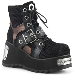 Noir Vegan 9 cm SCENE-53 bottines plateforme lolita