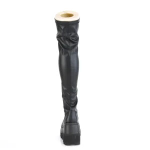 Noir Vegan 11,5 cm SHAKER-374 bottes cuissardes à lacets