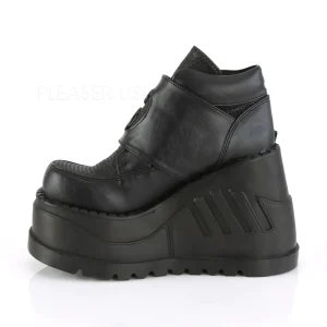 Noir Vegan 12 cm STOMP-15 bottines plateforme compensées lolita