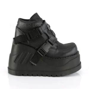 Noir Vegan 12 cm STOMP-15 bottines plateforme compensées lolita