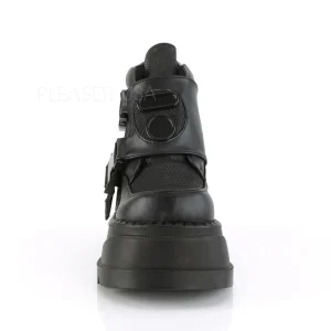 Noir Vegan 12 cm STOMP-15 bottines plateforme compensées lolita