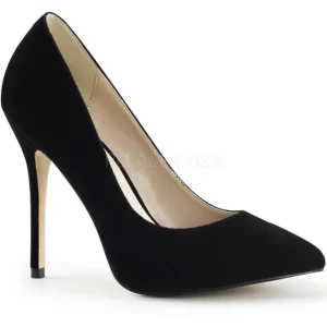 Noir Velours 13 cm AMUSE-20 escarpins à talon aiguille bout pointu