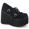 Noir Velours 11,5 cm KERA-10 chaussures lolita plateforme