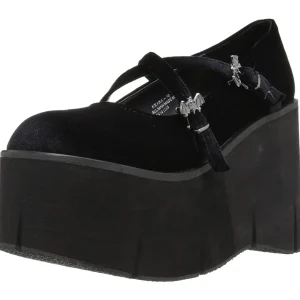 Noir Velours 11,5 cm KERA-10 chaussures lolita plateforme