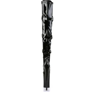 Noir Verni 25,5 cm BEYOND-3028 bottes très hauts - cuissardes plateforme extrême