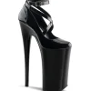 Noir Verni 25,5 cm BEYOND-087 talons très hauts - escarpins plateforme extrême