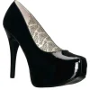 Noir Verni 14,5 cm Burlesque TEEZE-06W pieds larges escarpins pour homme