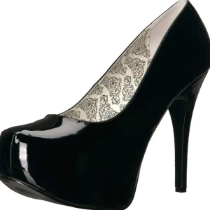 Noir Verni 14,5 cm Burlesque TEEZE-06W pieds larges escarpins pour homme