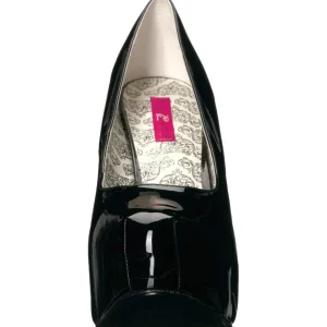 Noir Verni 14,5 cm Burlesque TEEZE-06W pieds larges escarpins pour homme