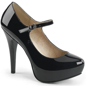 Noir Verni 13,5 cm CHLOE-02 grande taille escarpins femmes