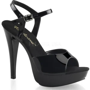 Noir Verni 13 cm COCKTAIL-509 Sandales Hauts Talons Plateforme