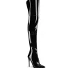 Noir Verni 13 cm COURTLY-3012 bottes cuissardes pleaser