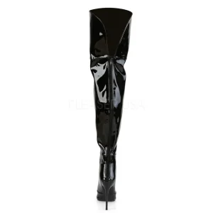 Noir Verni 13 cm COURTLY-3012 bottes cuissardes pleaser