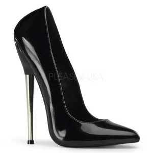 Noir Verni 16 cm DAGGER-01 Chaussures Stilettos Escarpins Femmes