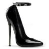 Noir Verni 16 cm DAGGER-12 Chaussures Stilettos Escarpins Femmes