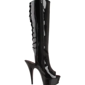 Noir Verni 16 cm DELIGHT-2018 Bottes Femmes Plateforme