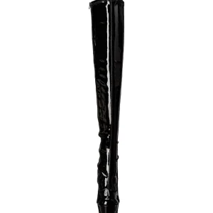 Noir Verni 15,5 cm DELIGHT-3000 Bottes Cuissardes Talons Hauts