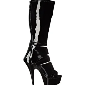 Noir Verni 15 cm DELIGHT-600-49 bottes gladiateur pour femmes a talon