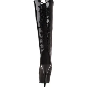 Noir Verni 16 cm DELIGHT-2018 Bottes Femmes Plateforme