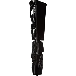 Noir Verni 15 cm DELIGHT-600-49 bottes gladiateur pour femmes a talon