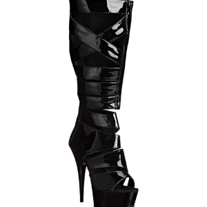 Noir Verni 15 cm DELIGHT-600-49 bottes gladiateur pour femmes a talon