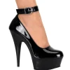 Noir Verni 15 cm DELIGHT-686 Chaussures pour femmes a talon