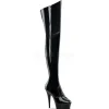 Noir Verni 15,5 cm DELIGHT-3010 Cuissardes Bottes Plateforme