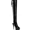 Noir Verni 15,5 cm DELIGHT-3017 Cuissardes Bottes Plateforme