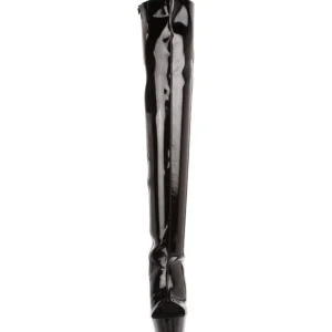 Noir Verni 15,5 cm DELIGHT-3017 Cuissardes Bottes Plateforme