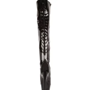 Noir Verni 15,5 cm DELIGHT-3017 Cuissardes Bottes Plateforme