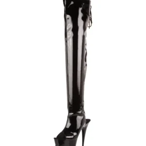 Noir Verni 15,5 cm DELIGHT-3017 Cuissardes Bottes Plateforme