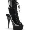 Noir Verni 15,5 cm DELIGHT-1016 Plateforme Bottines Bout Ouvert