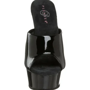 Noir Verni 15,5 cm DELIGHT-601 Plateforme Mules Hautes