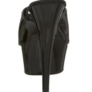 Noir Verni 15,5 cm DELIGHT-601 Plateforme Mules Hautes