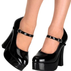 Noir Verni 13 cm DOLLY-50 Mary Jane Escarpins Haut Talon