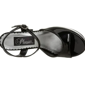 Noir Verni 13 cm DOLLY-09 Talon Haut pour Hommes
